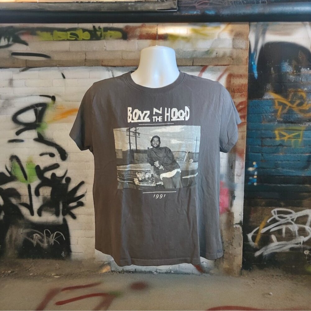 Mad Engine Boyz N The Hood T Shirt Womens Large Black Hip Hop Ice Cube 1991 - Picture 1 of 8